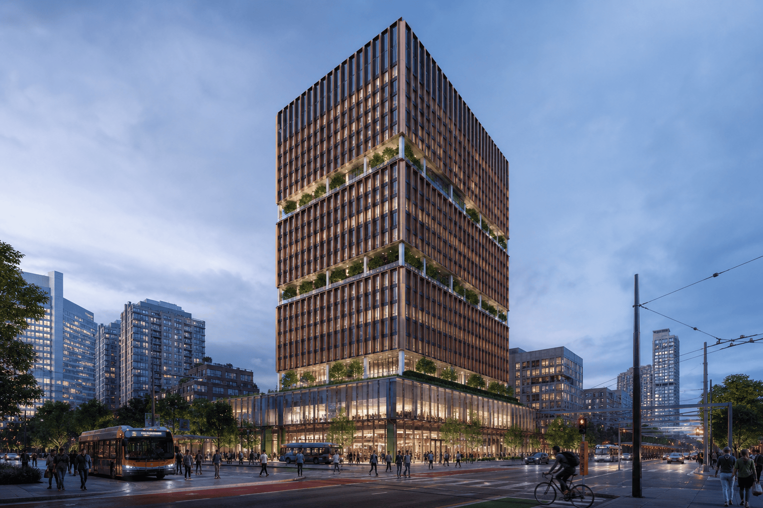 Mixed-use tower AI render