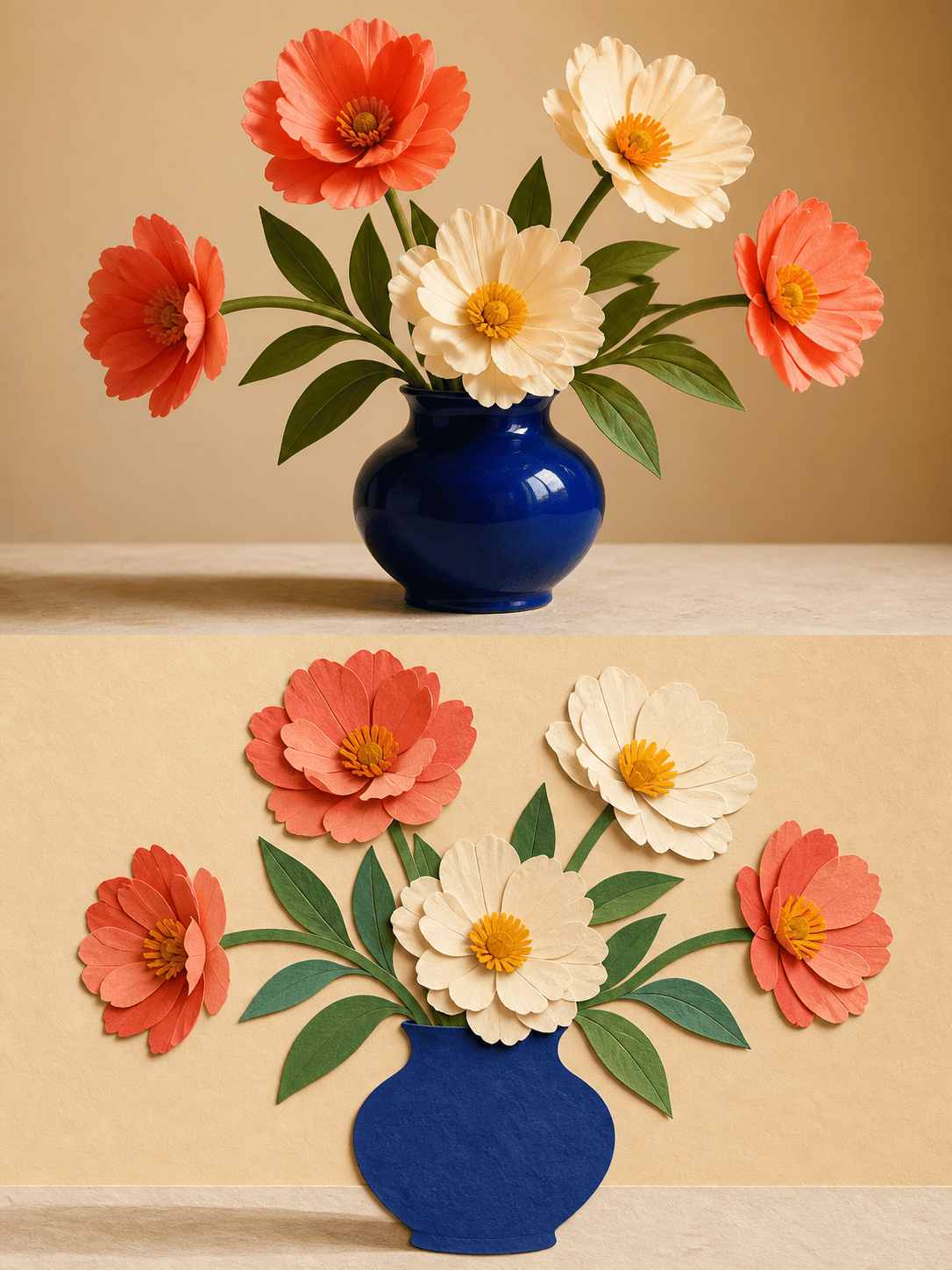 Flower photo to collage art