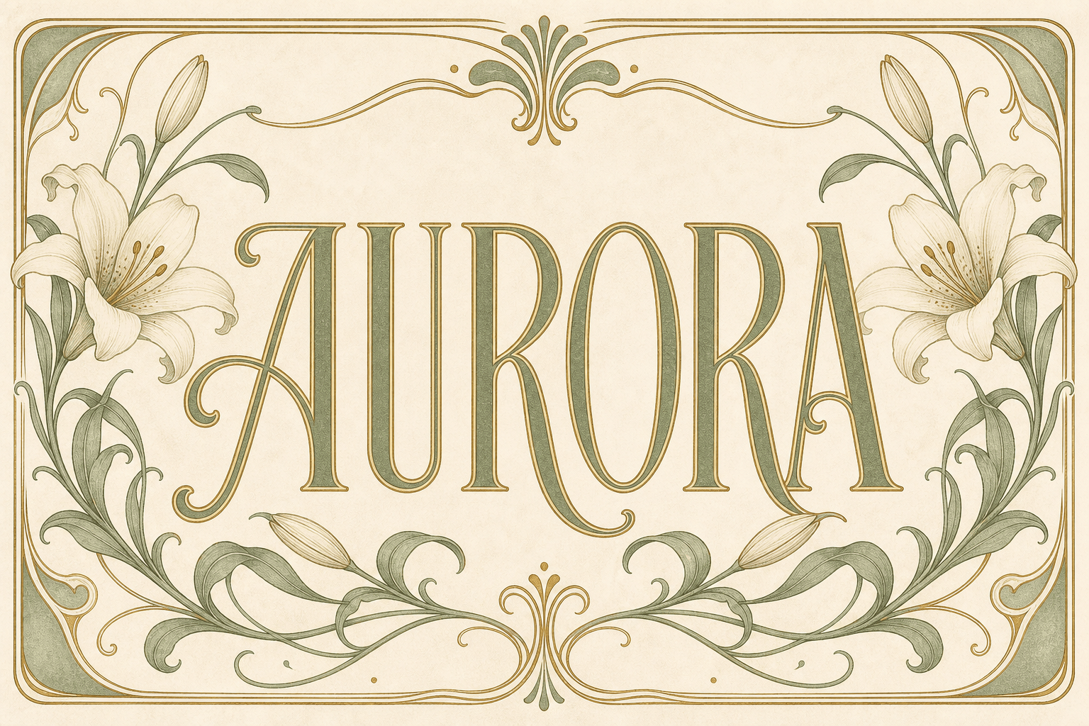 Art Nouveau floral wordmark