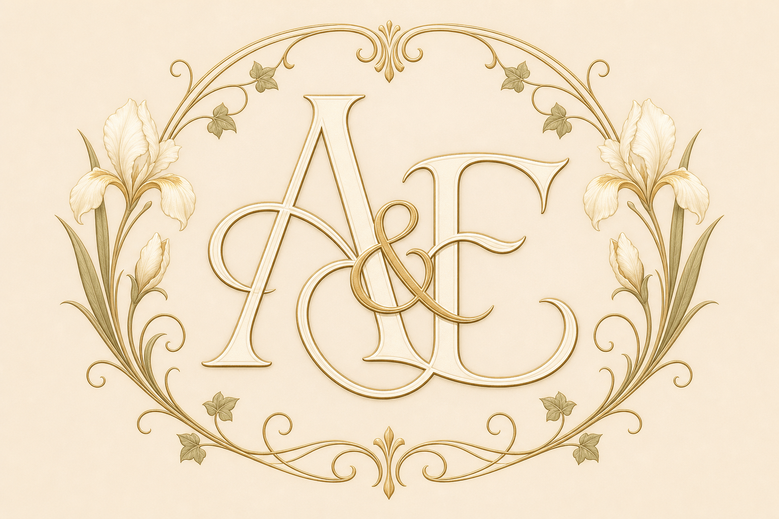 Art Nouveau wedding monogram