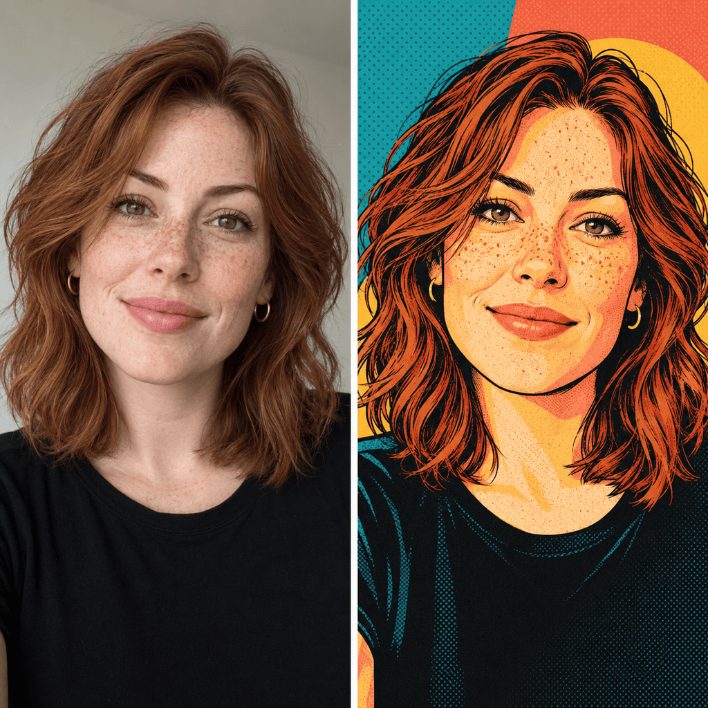 Selfie to pop art comparison