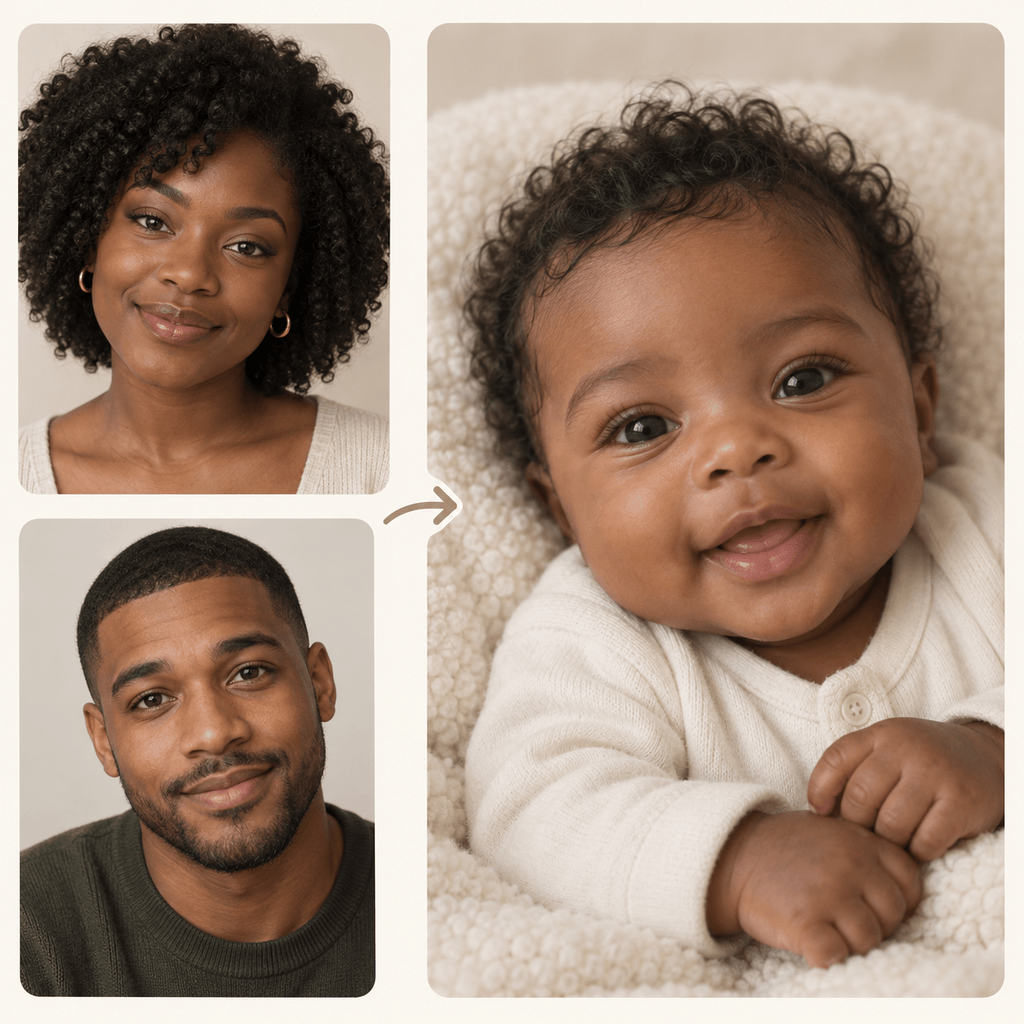 Imagined newborn from two adult photos