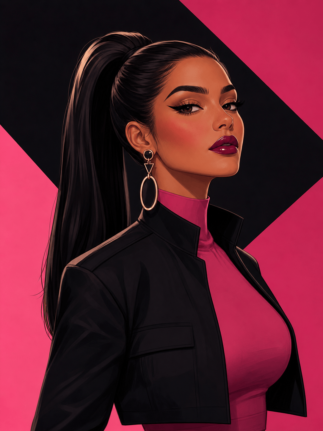 Illustrated baddie avatar