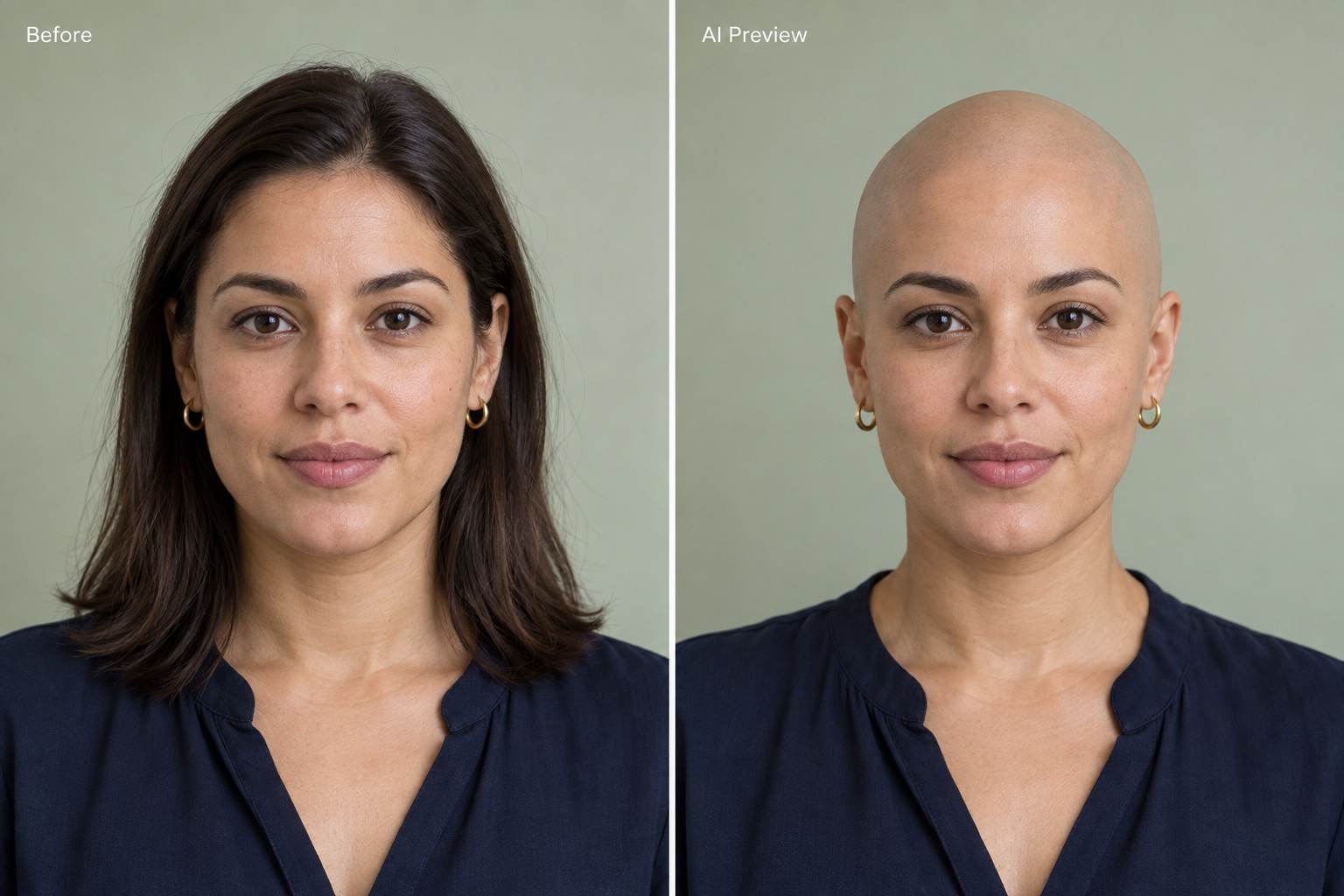 Long hair to bald preview