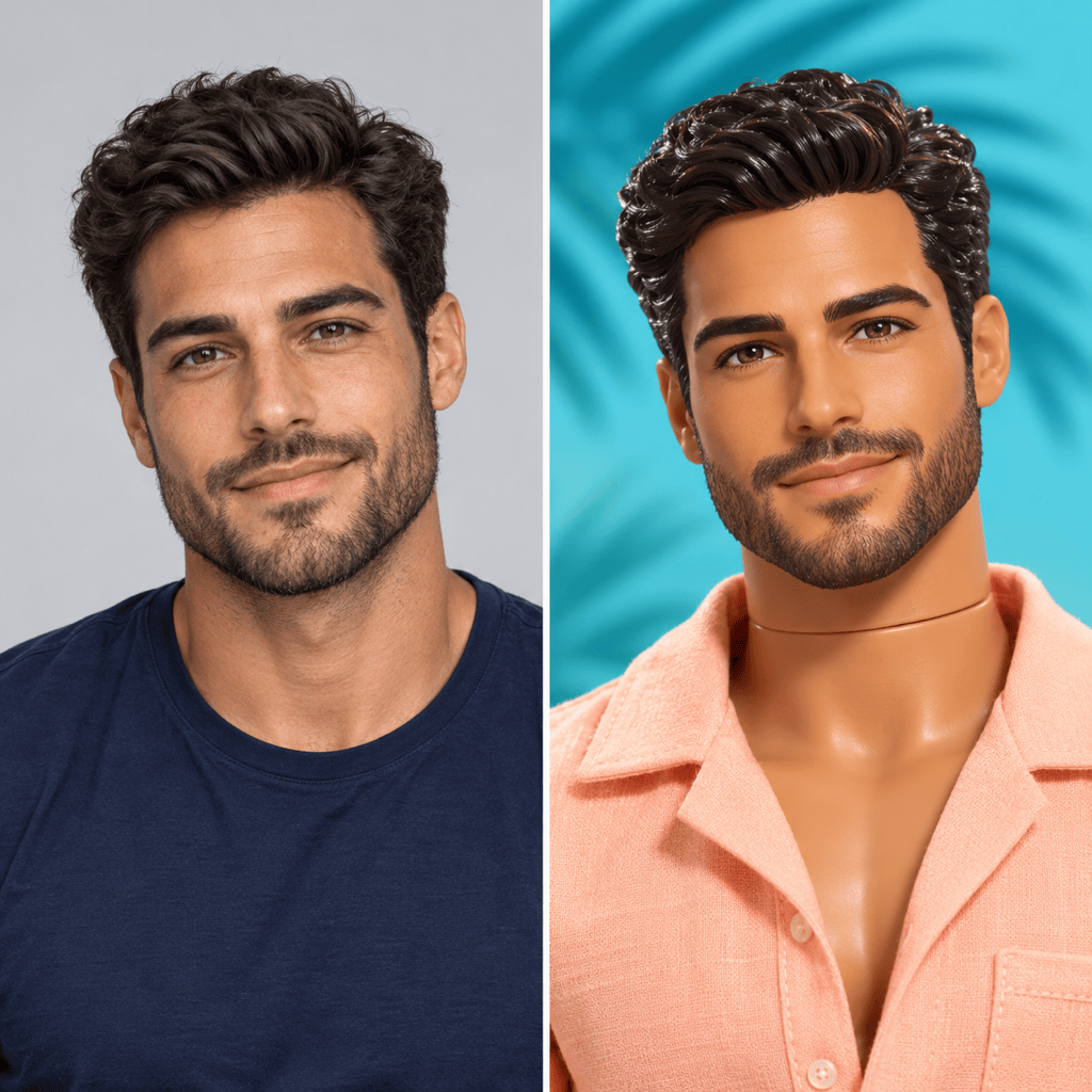 Ken doll filter before and after