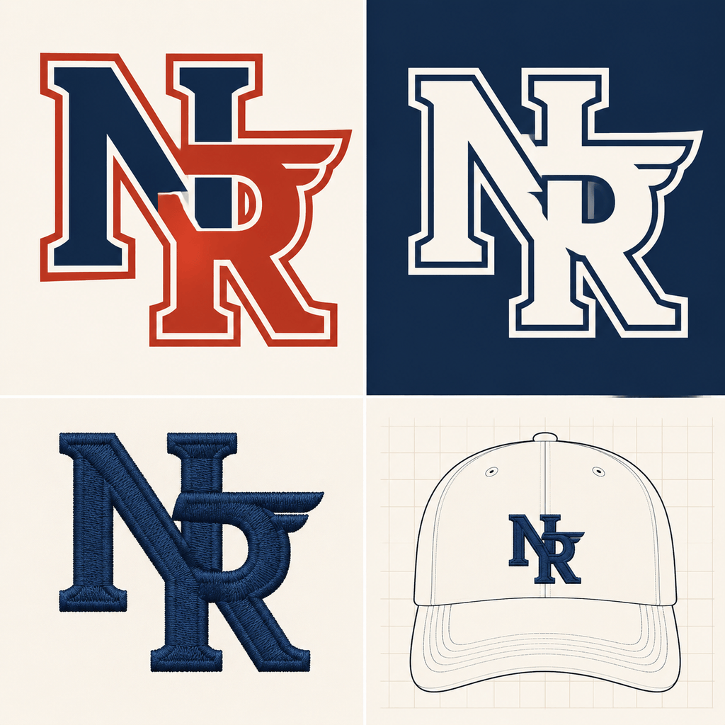 baseball cap monogram logo