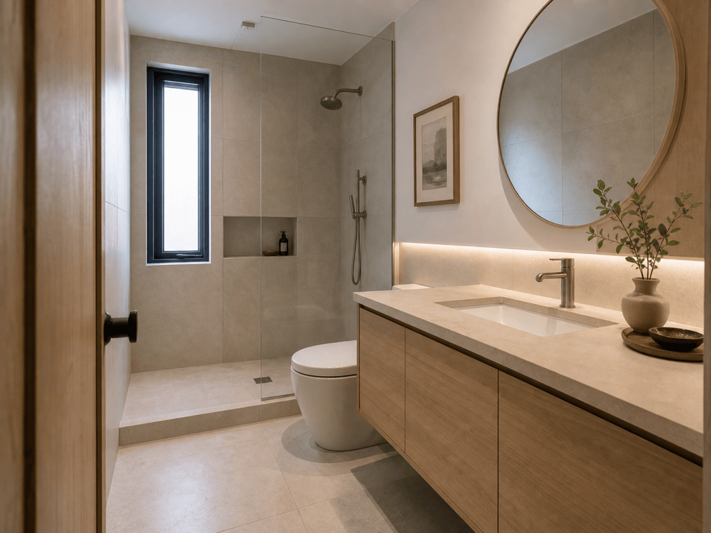 AI Japandi bathroom design