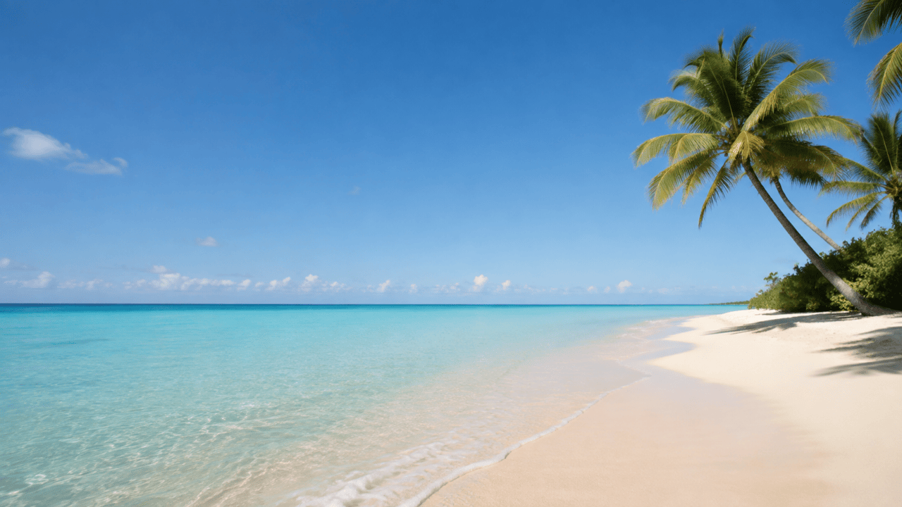 Tropical AI beach background