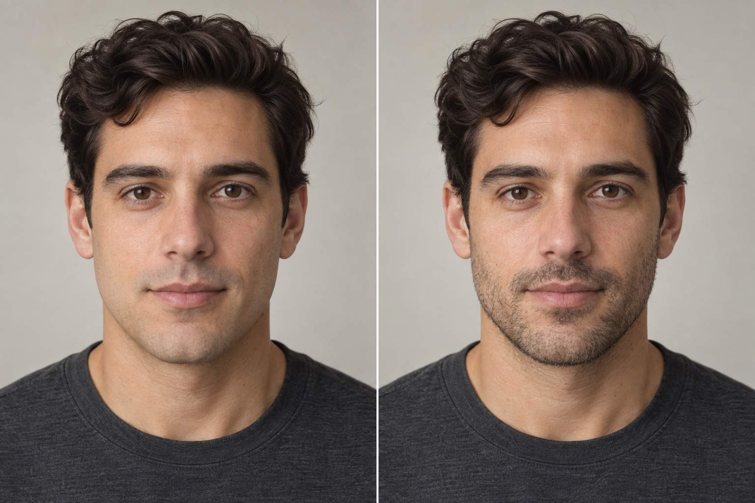 AI beard filter with light stubble