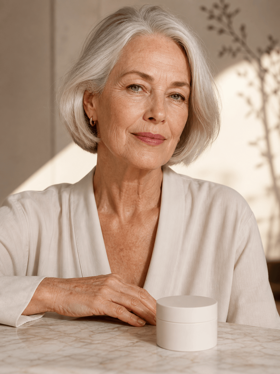 Mature beauty model ad