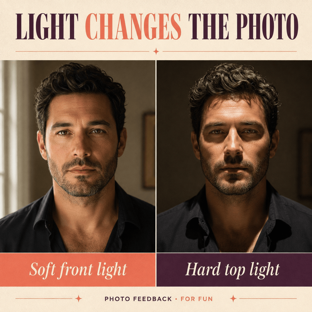 AI beauty score lighting comparison