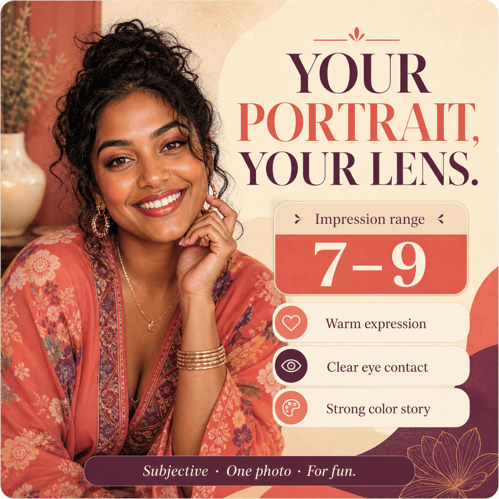 Shareable AI beauty test result card