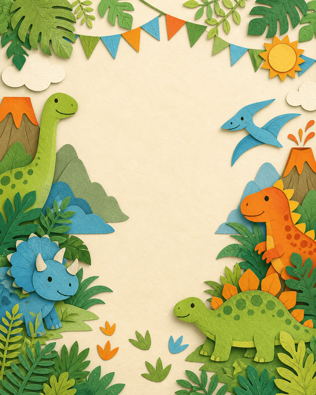 Dinosaur kids birthday background