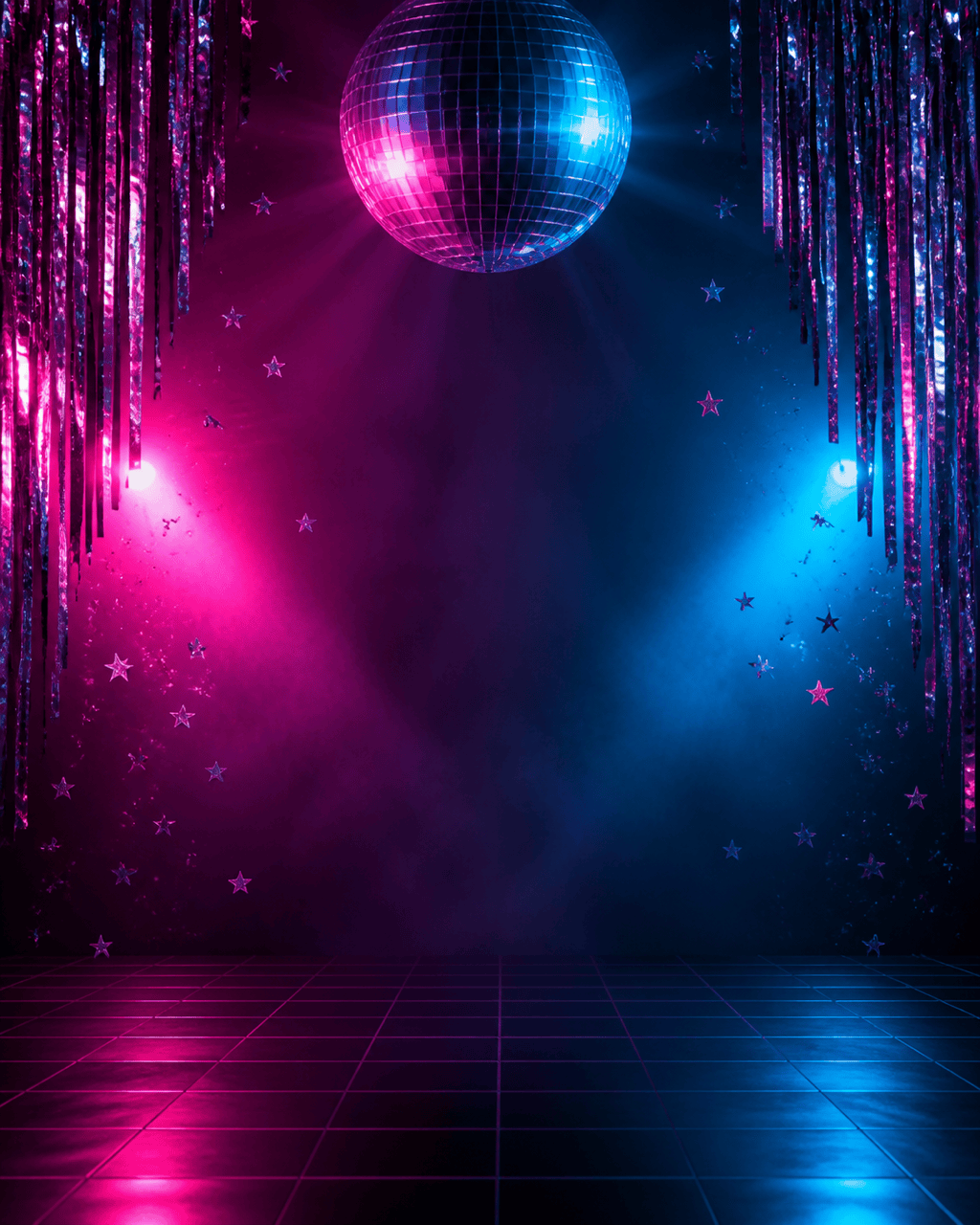 Neon disco birthday background