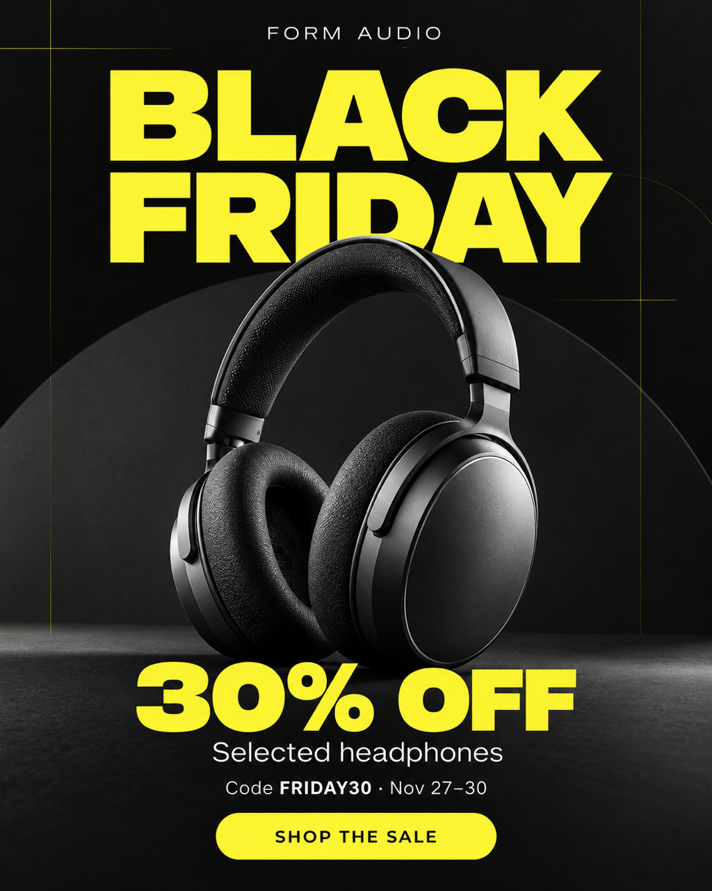 Black Friday headphone sale ad