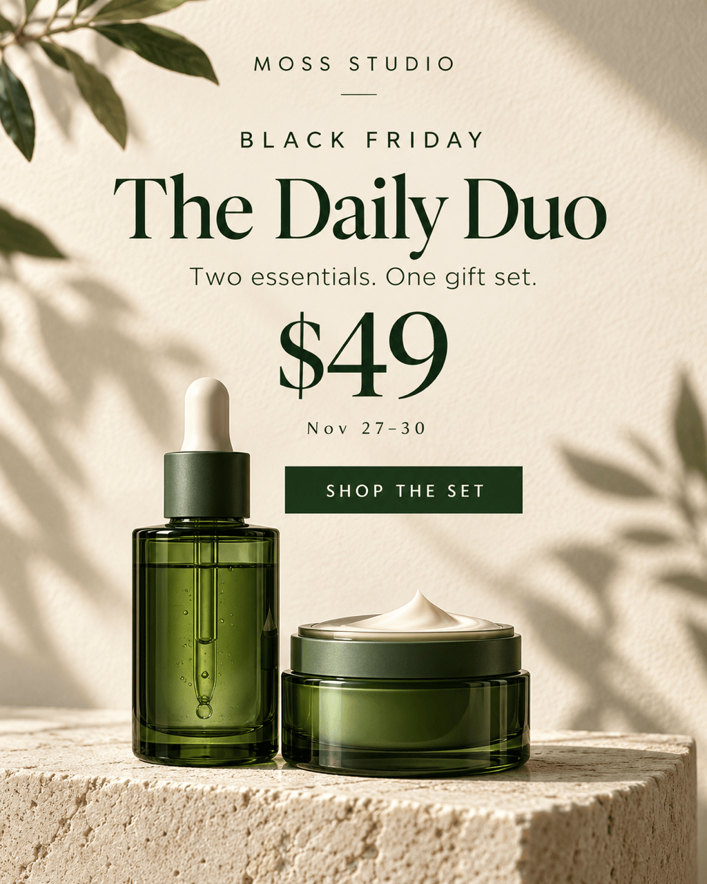 Black Friday skincare bundle ad