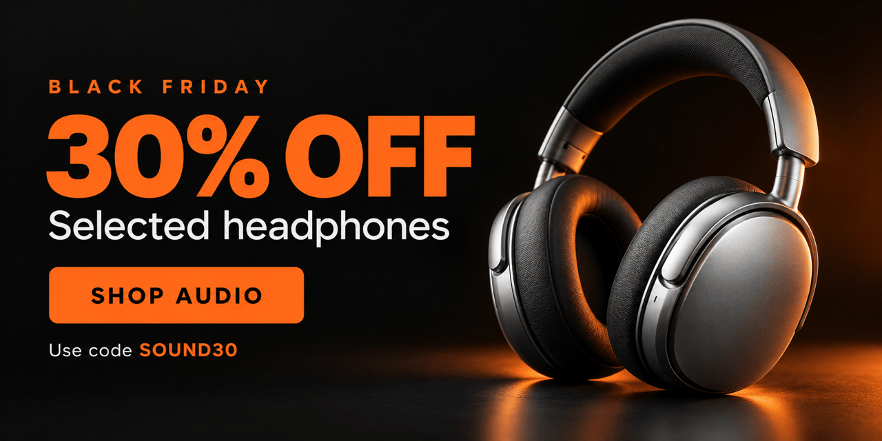 Black Friday headphones sale banner