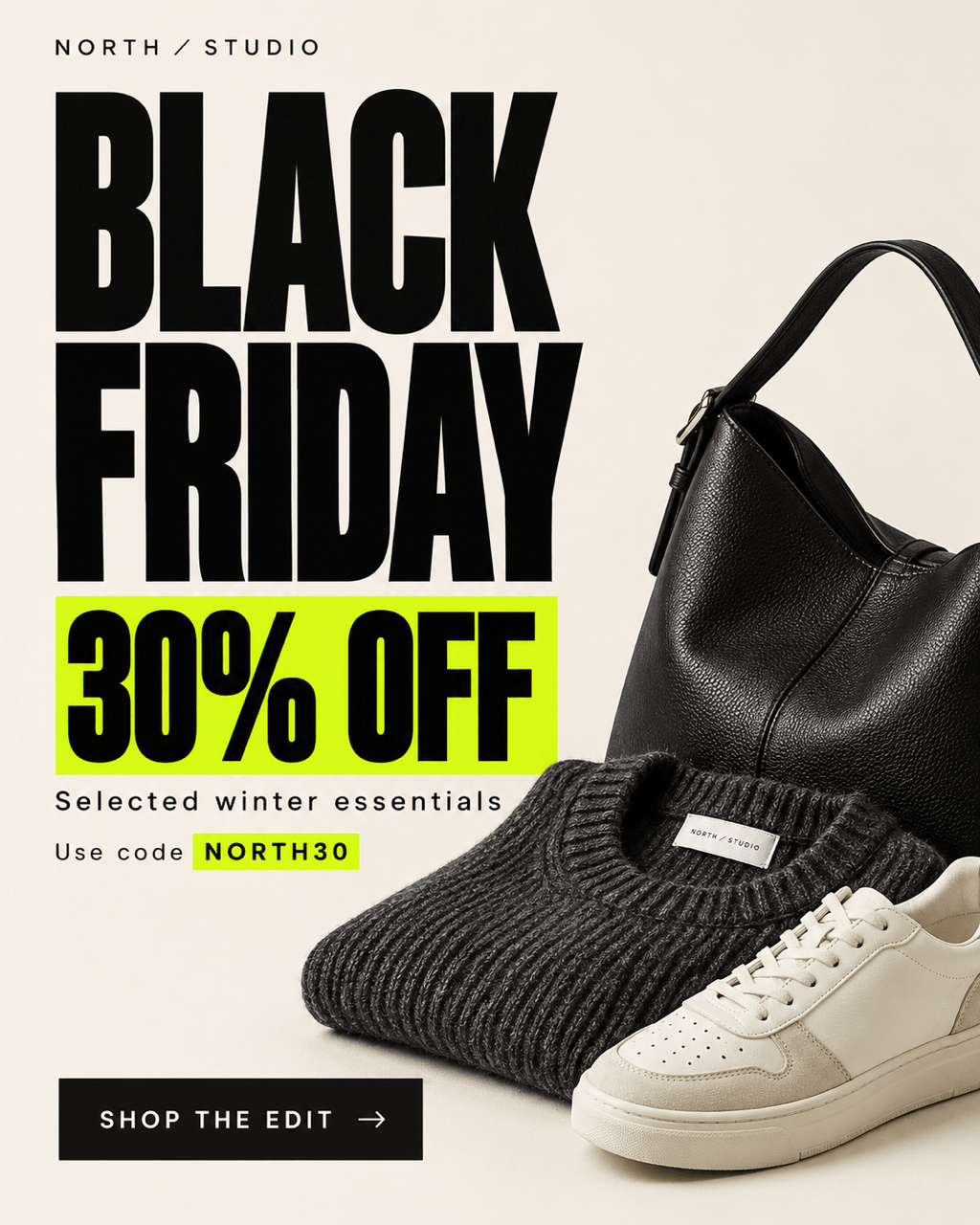 Black Friday fashion sale Facebook post