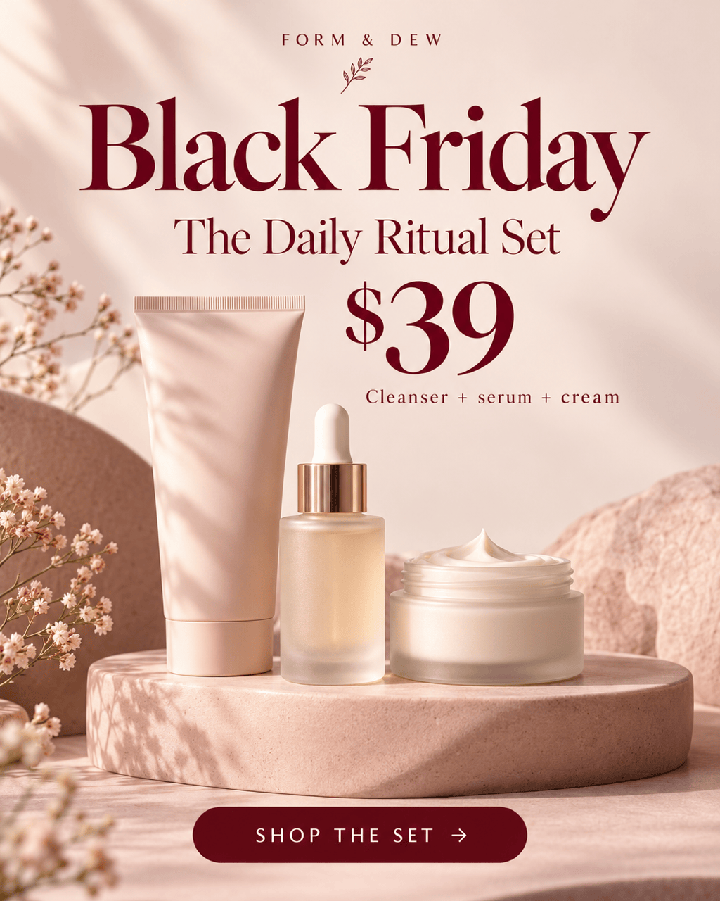 Black Friday skincare bundle Facebook post