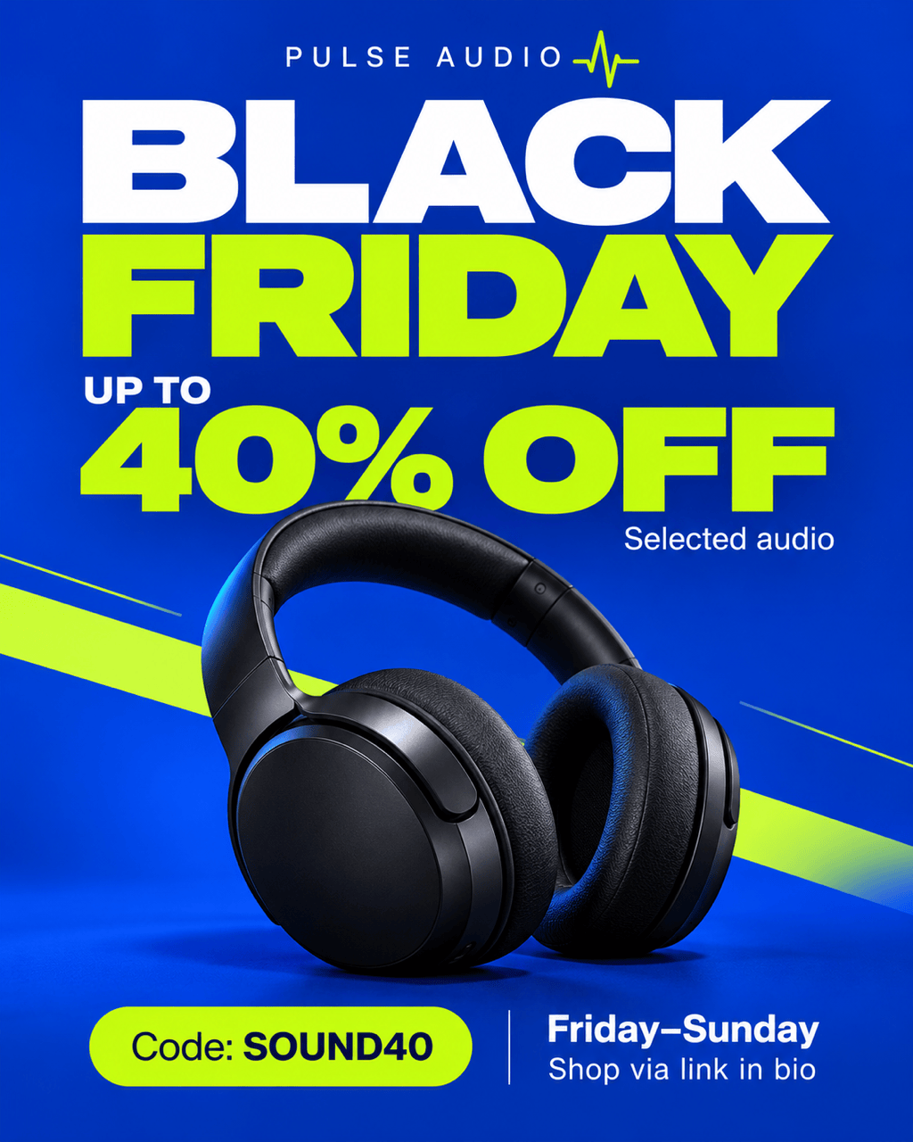 Black Friday audio sale Instagram post