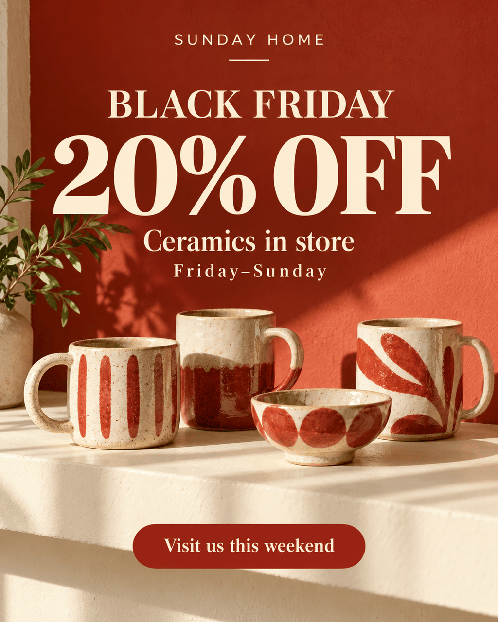 Black Friday homeware sale Instagram post