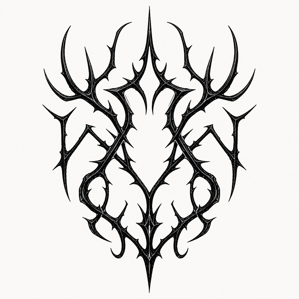 Symmetric black metal logo