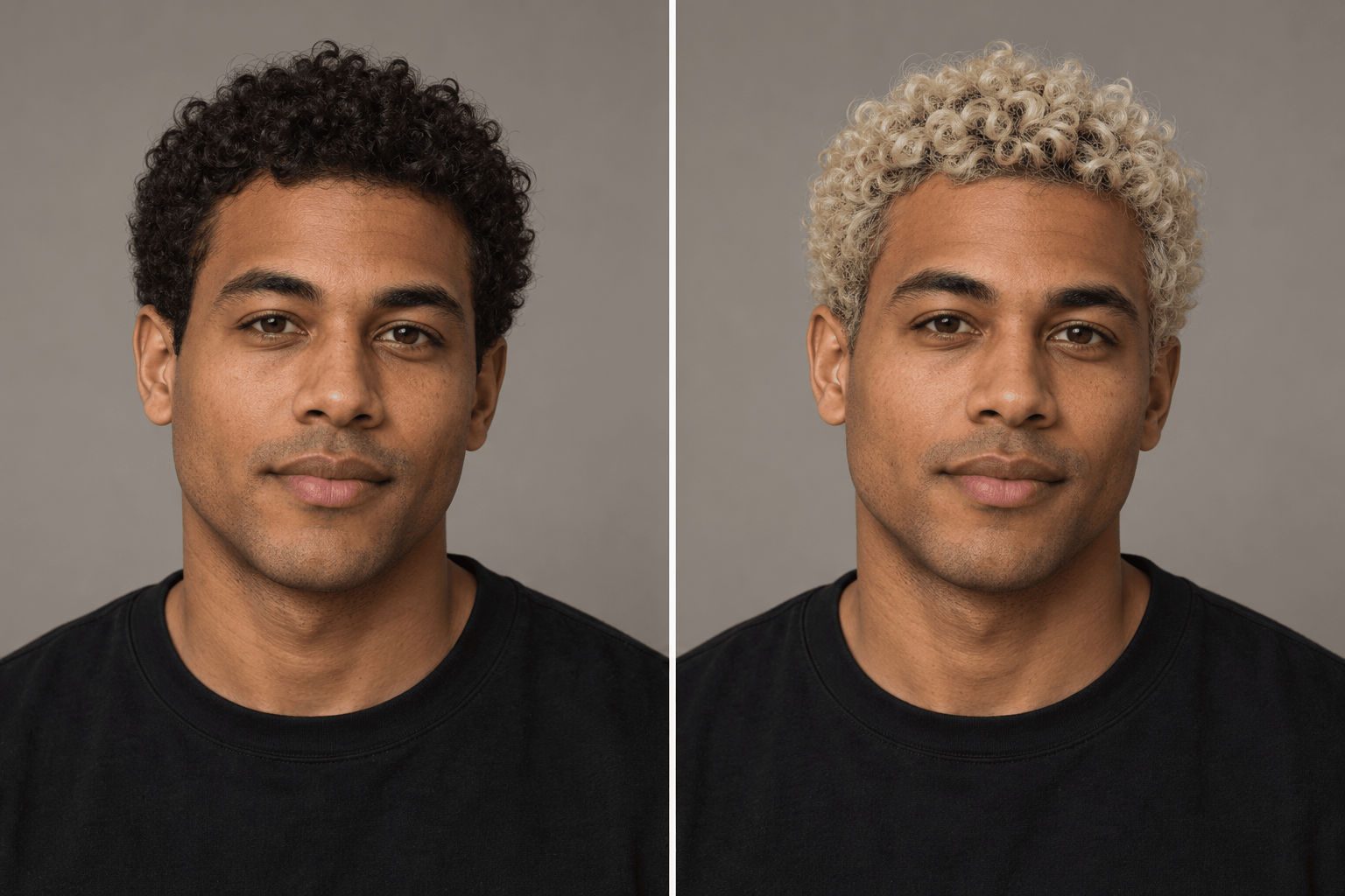 Platinum blonde filter on short curls