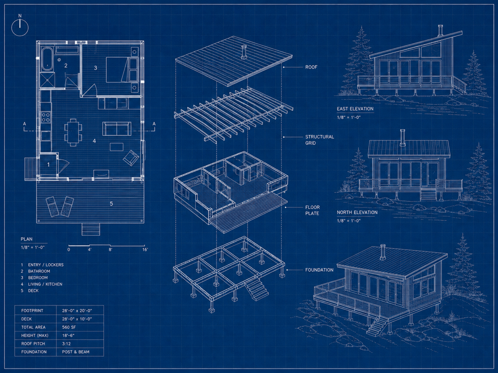 Architectural blueprint presentation