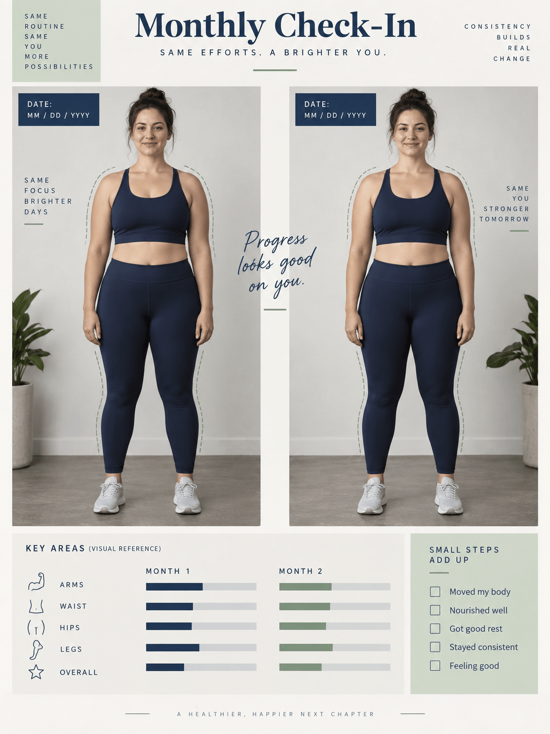 AI physique progress comparison