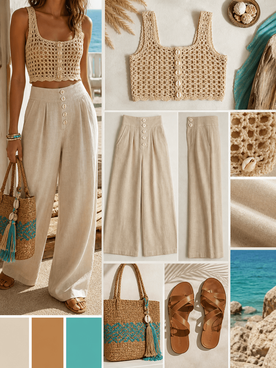 AI boho resort outfit design