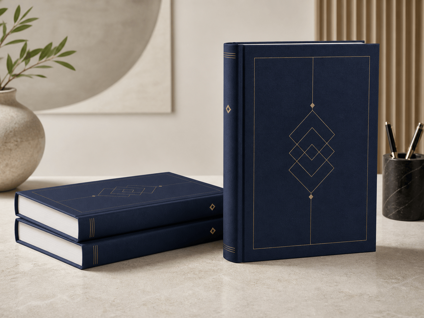 AI hardcover book mockup
