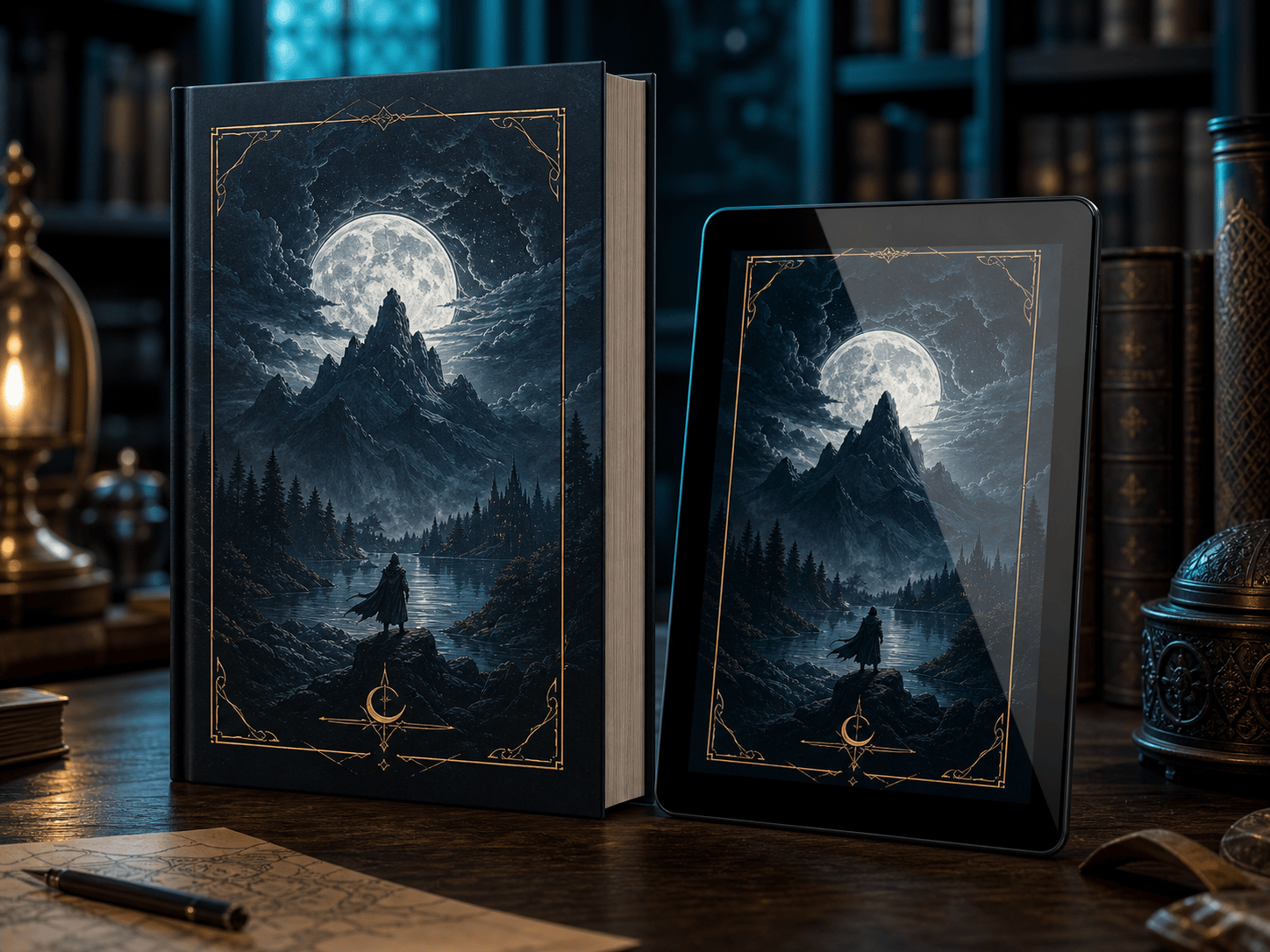 AI fantasy ebook mockup