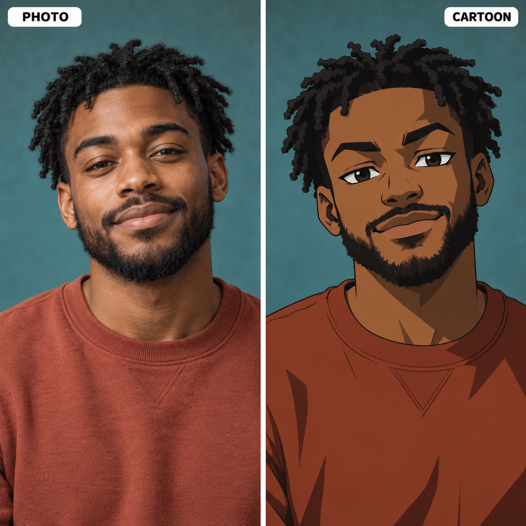 Boondocks selfie before and after