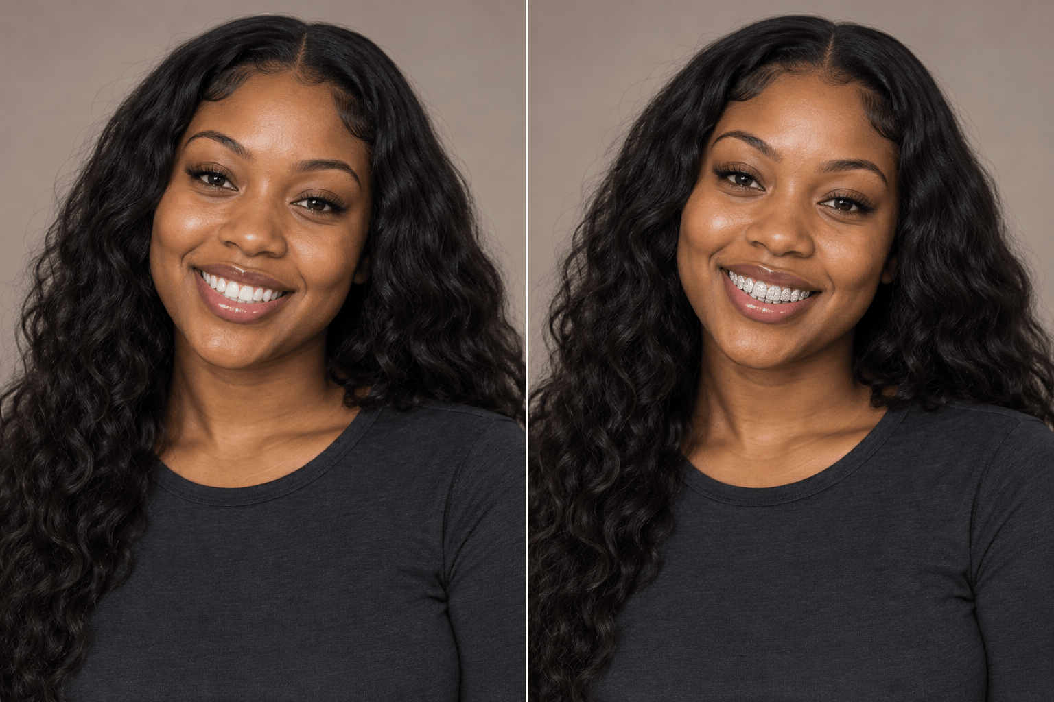 AI bust down filter grillz before after