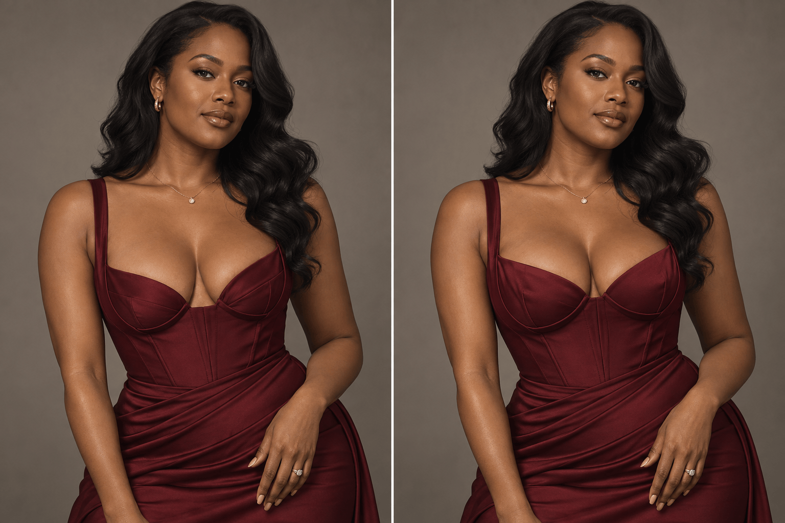 ai bust enhancer low cut dress
