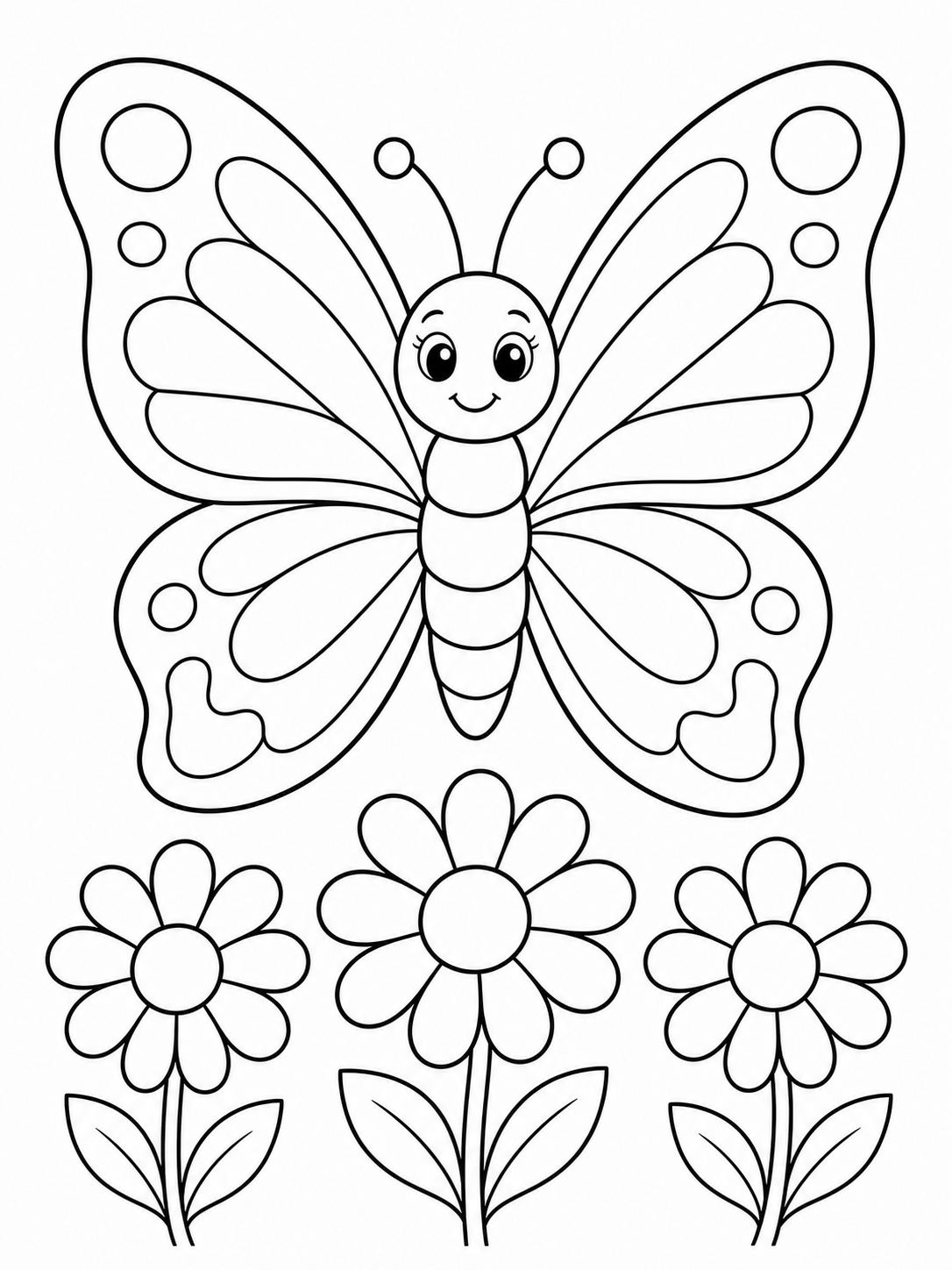 Butterfly coloring page AI