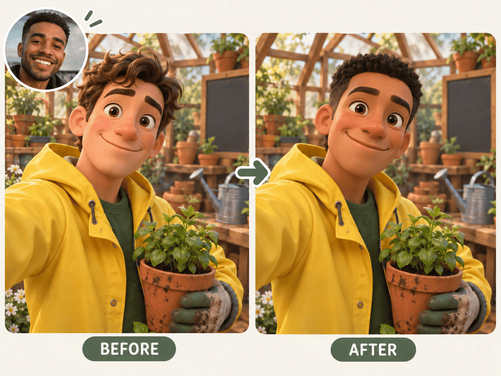 3D cartoon face swap comparison