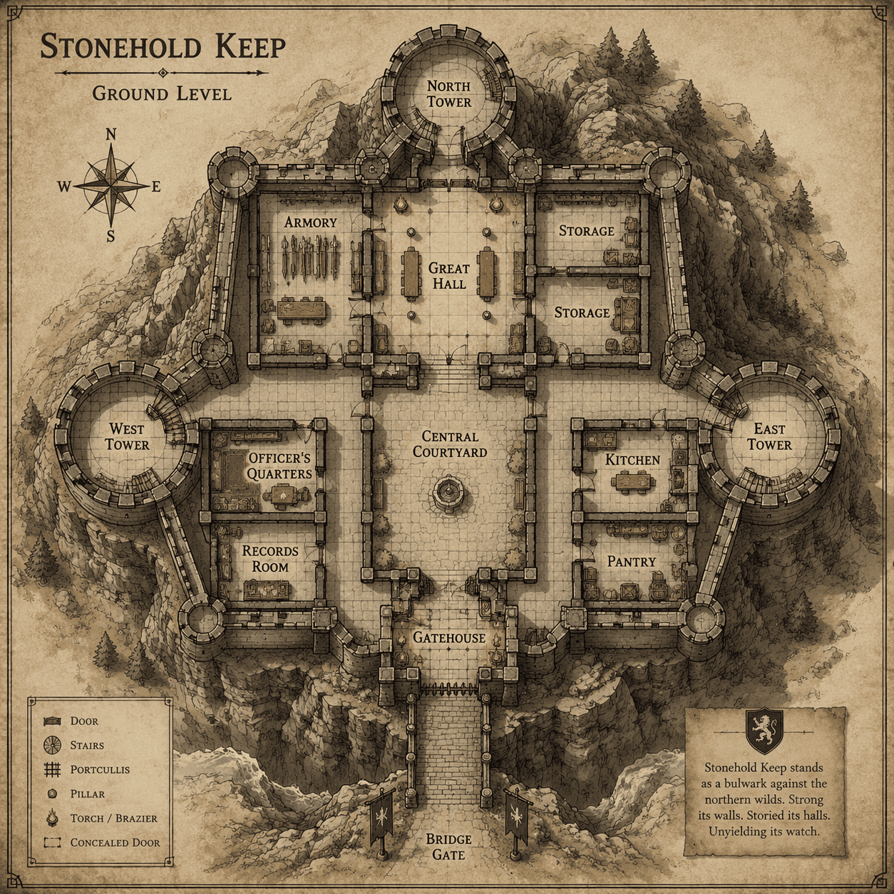 castle courtyard map sample
