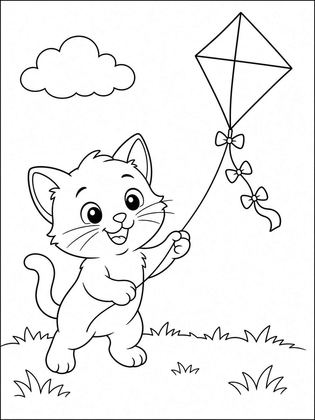 Cat coloring page generator