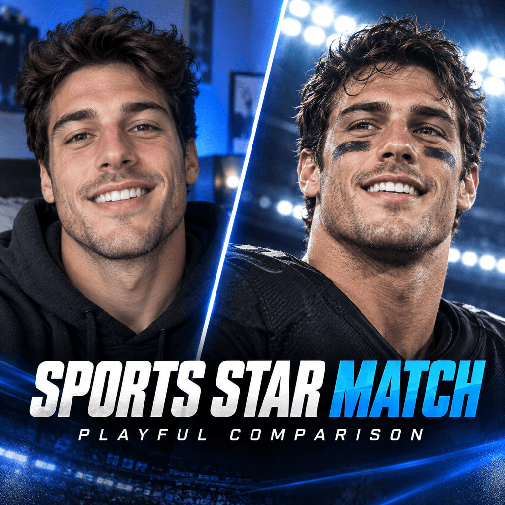 Celebrity sports star face match