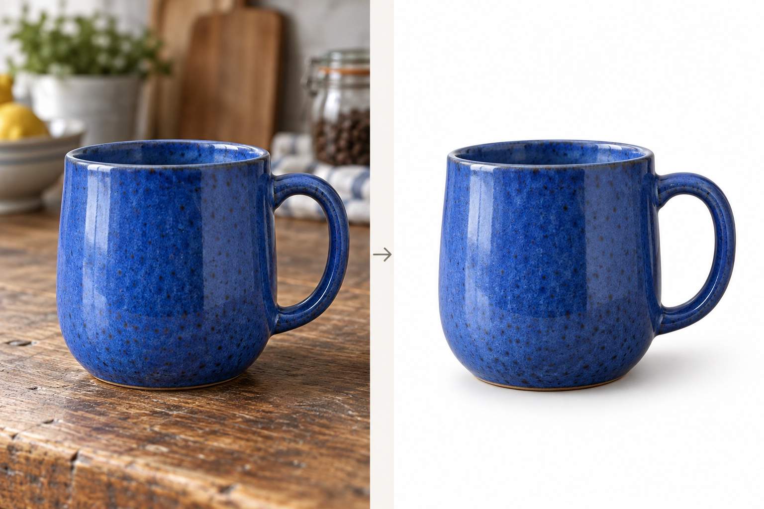 White product background before and after