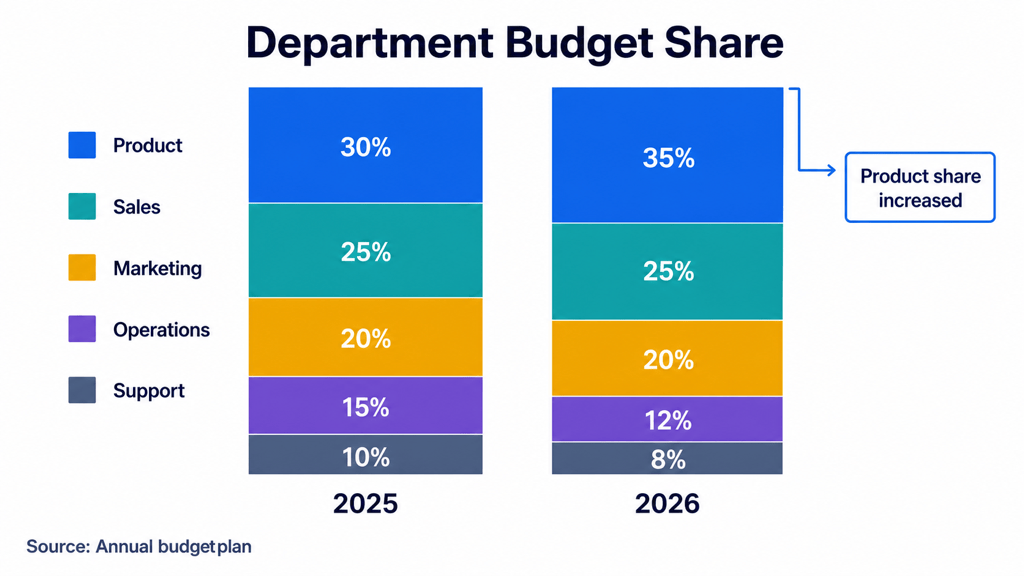 AI budget stacked chart