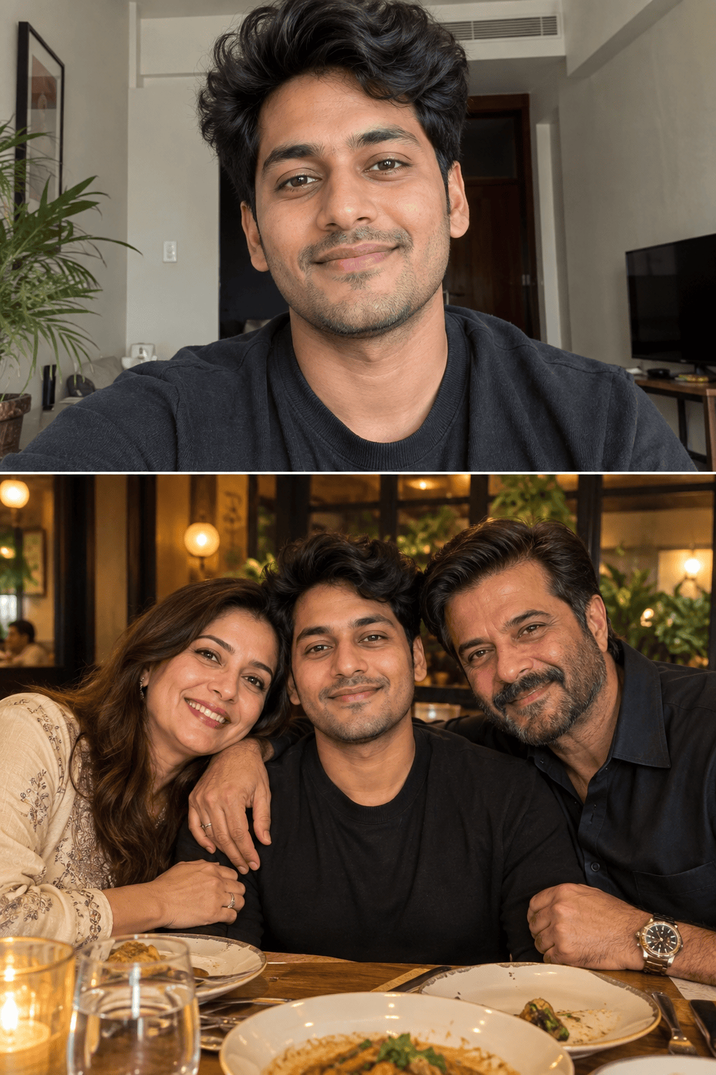 AI parents trend casual family photo