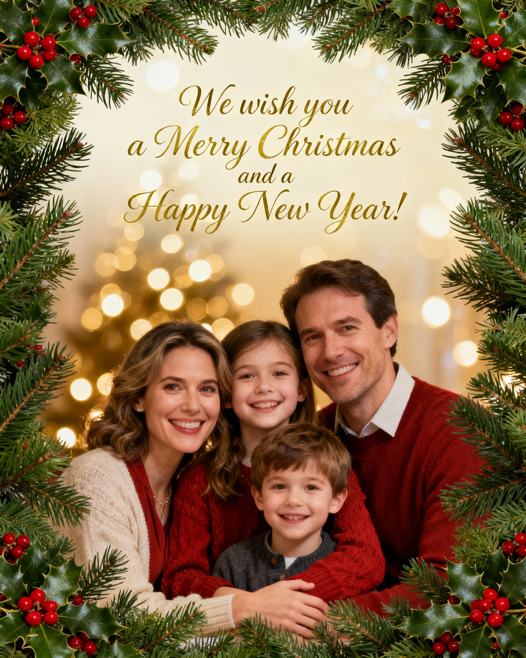 ai christmas card with family photo
