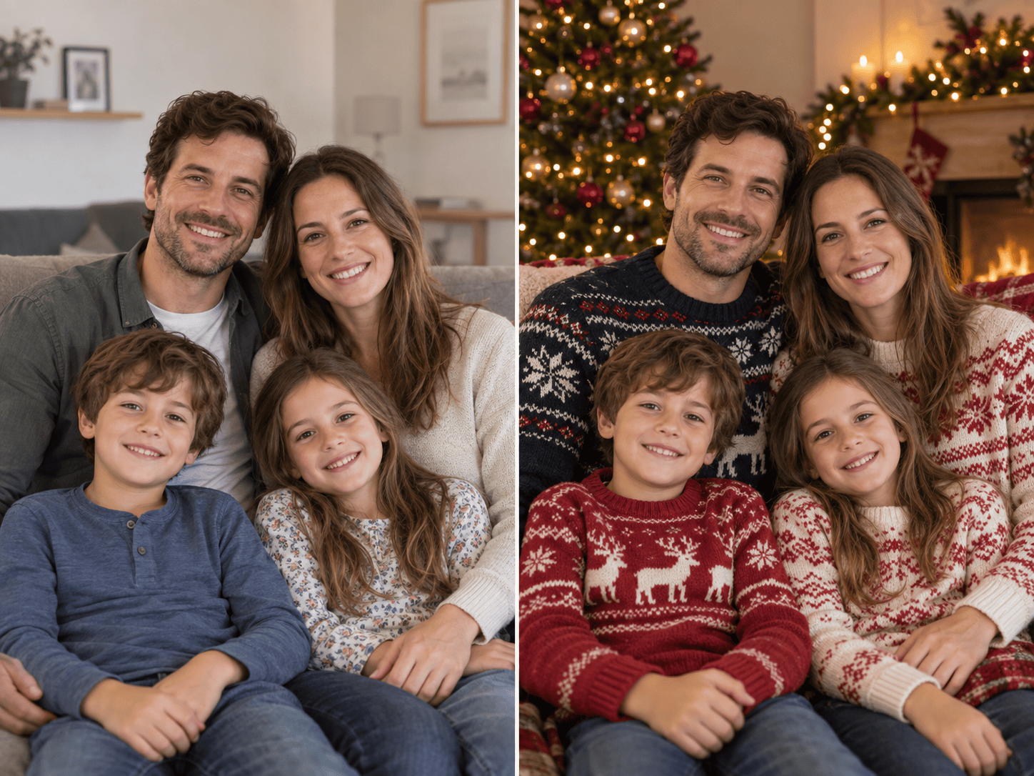 Christmas family photo cozy transformation