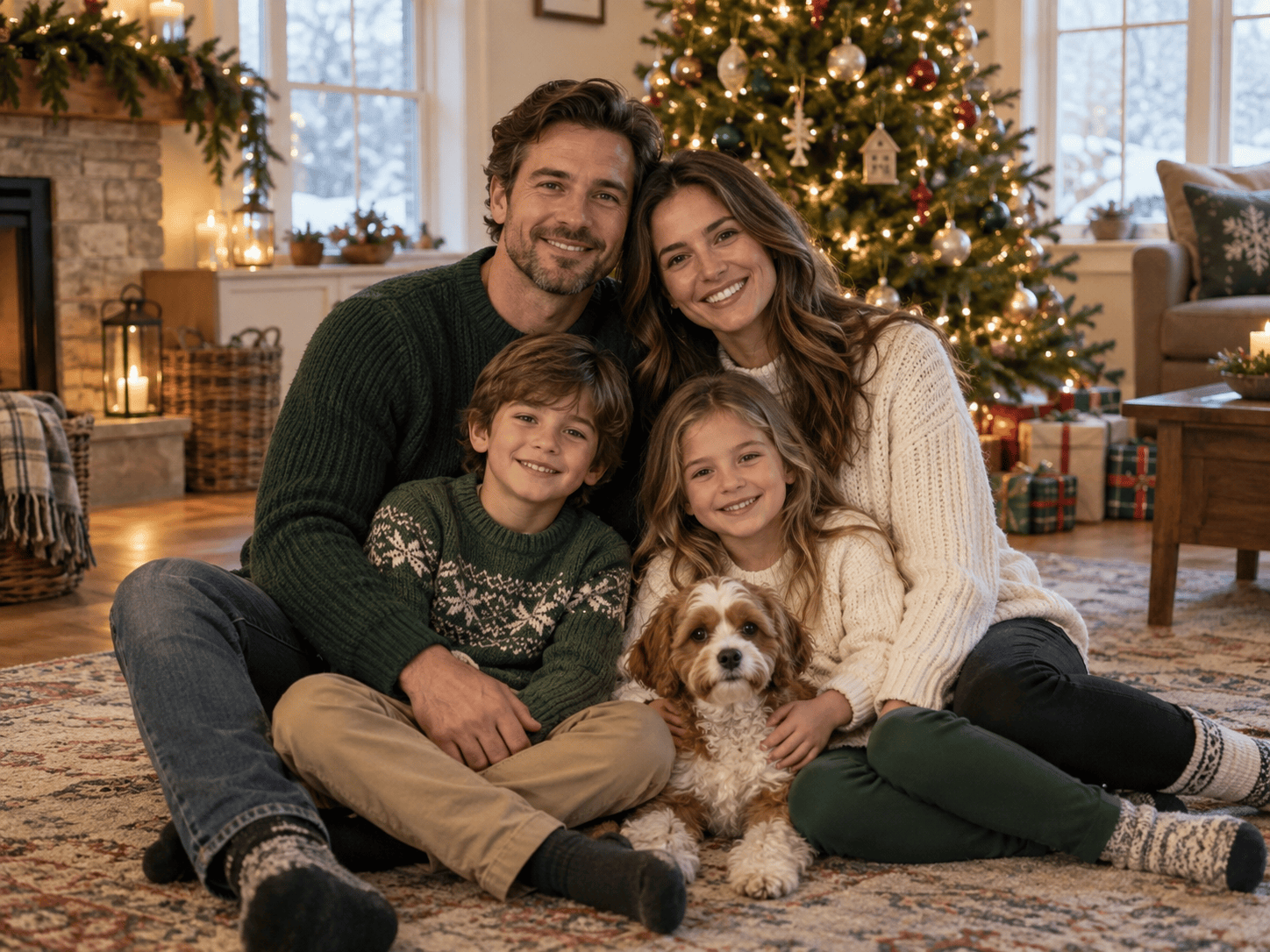 AI generated Christmas family portrait