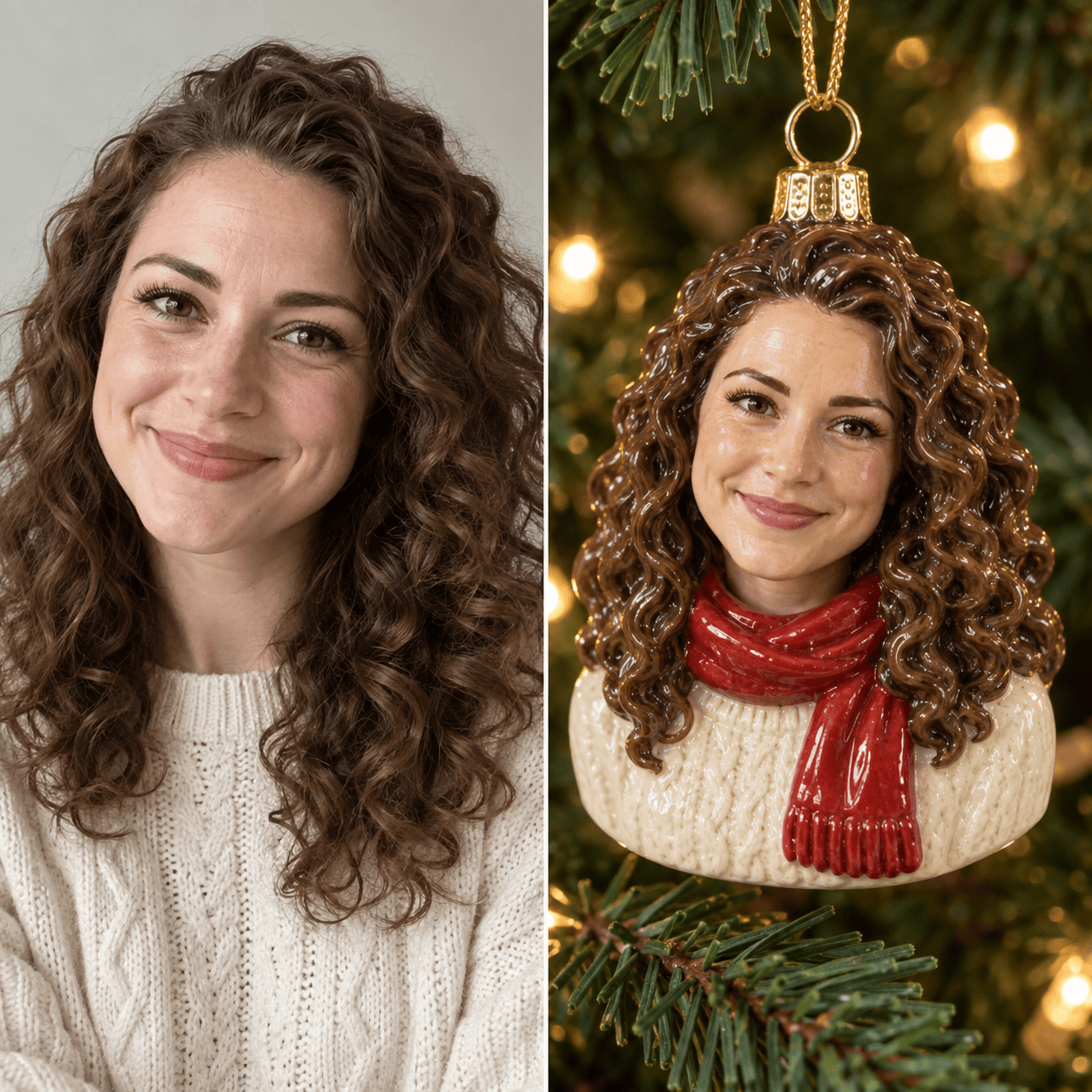 AI Christmas ornament from portrait