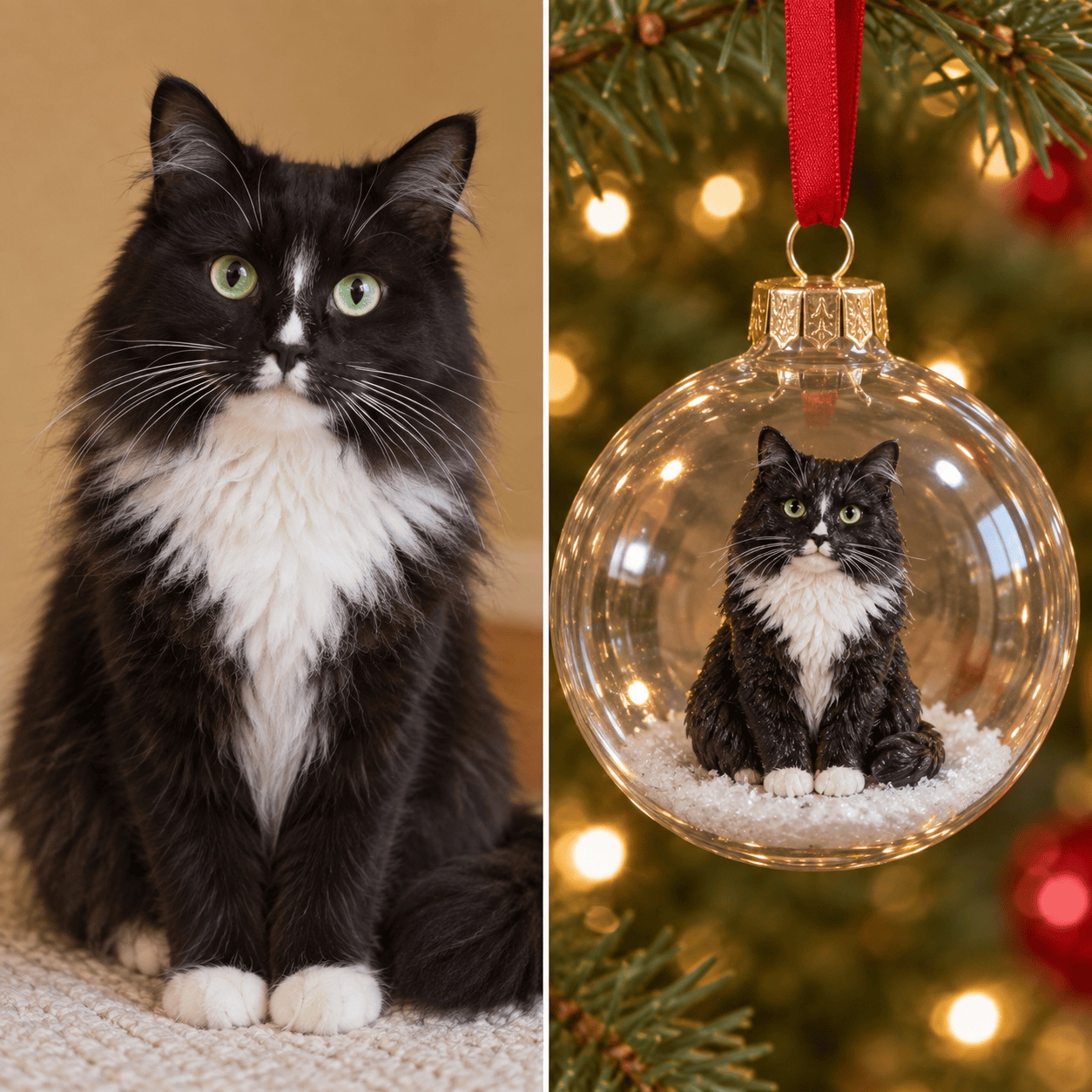 Pet photo to Christmas ornament