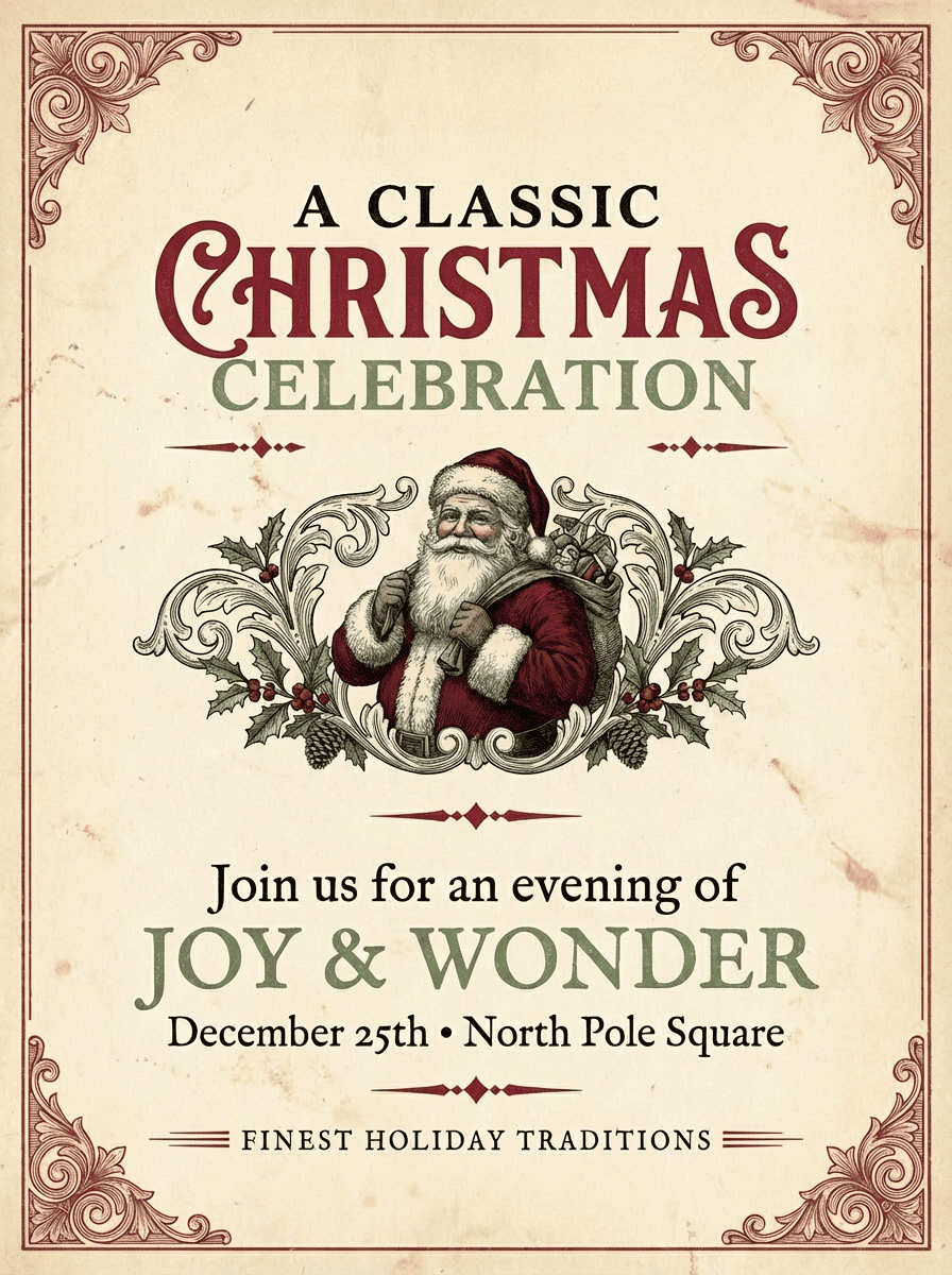 ai vintage christmas poster