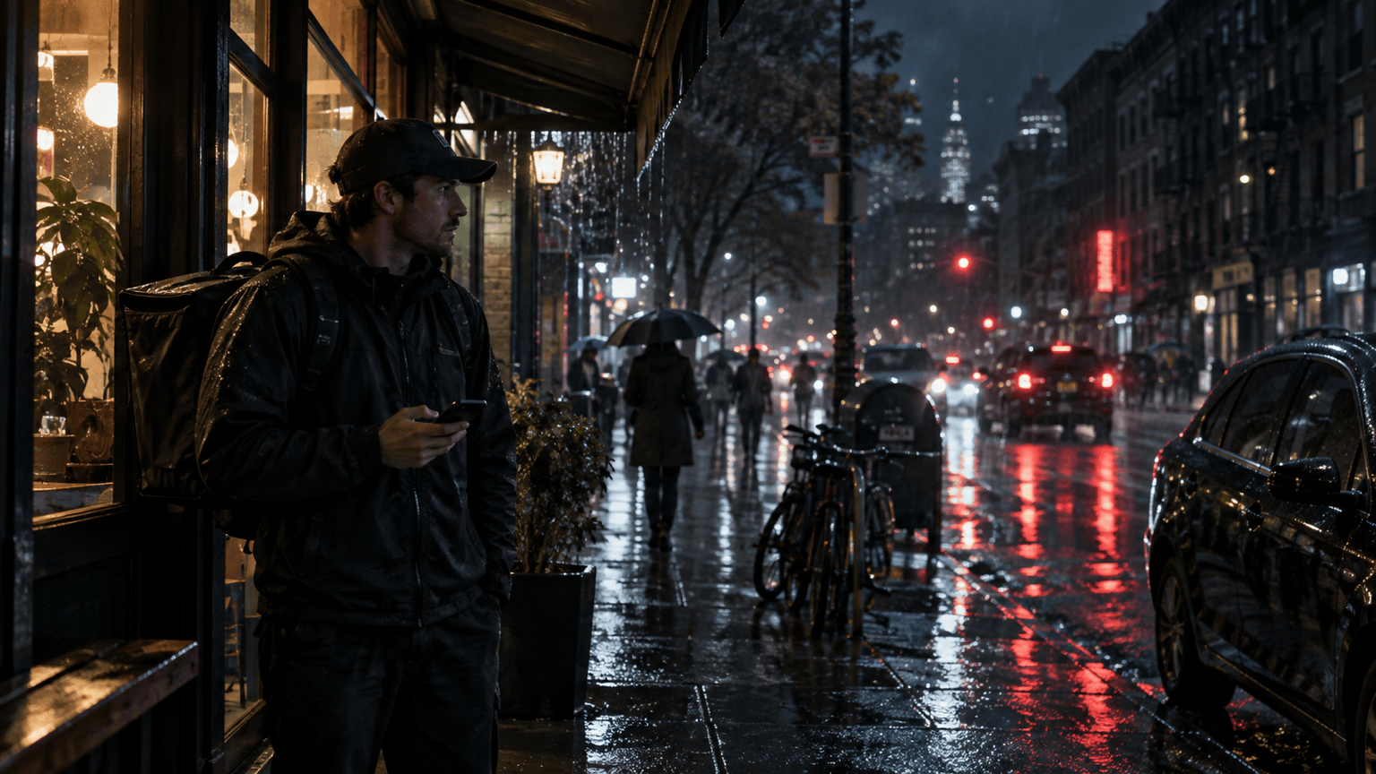 AI cinematic noir street photo